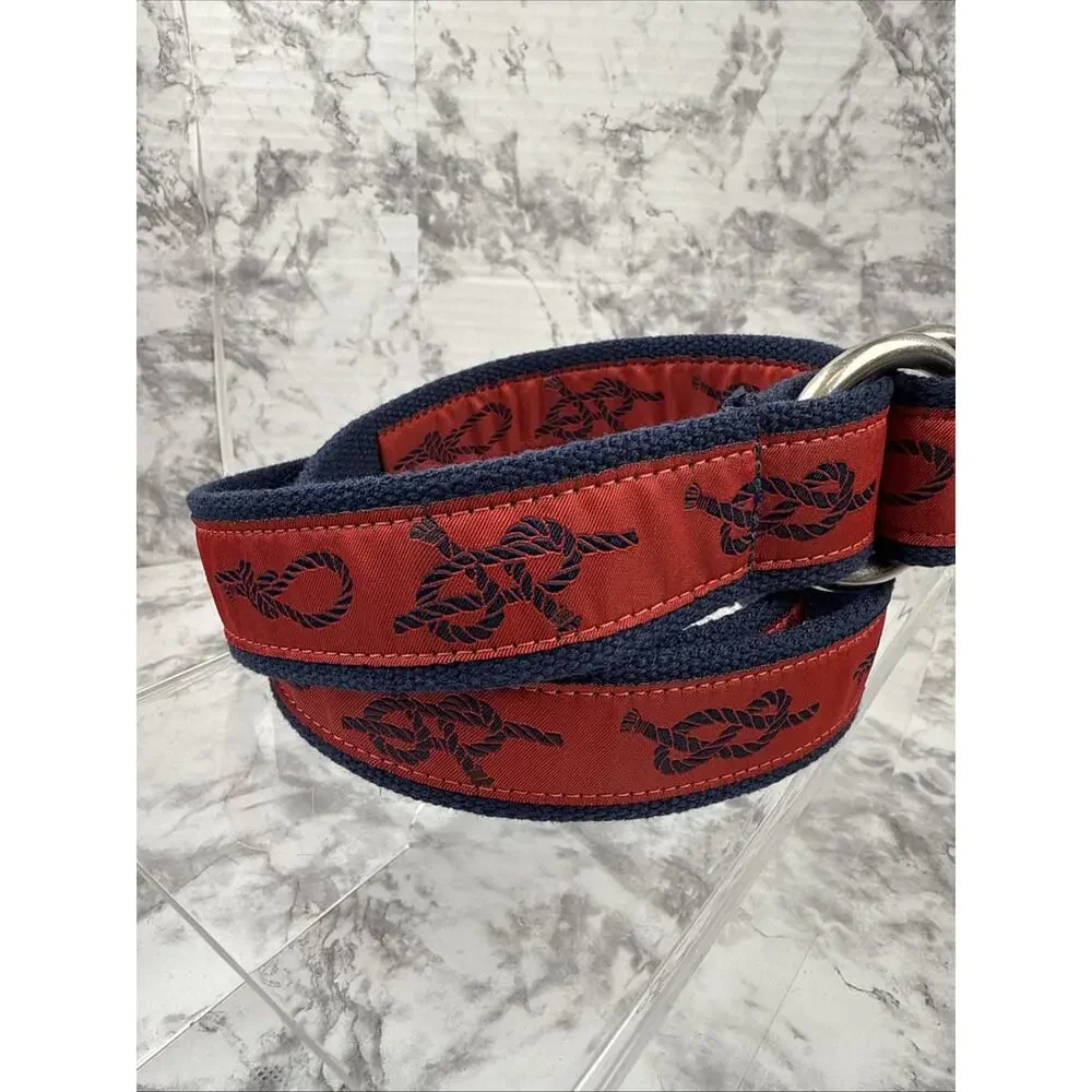 Polo Ralph Lauren Vintage O Ring Nautical‎ Knots Sailing Blet One Size Red Navy
